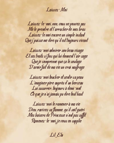 Le poème en image: Laissez-Moi