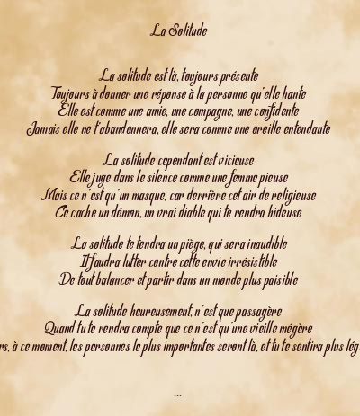 Le poème en image: La Solitude
