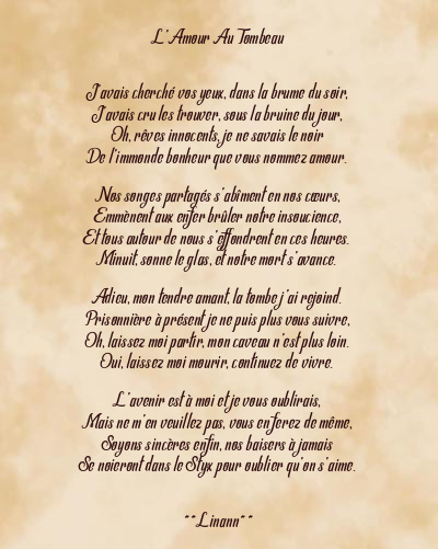 Le poème en image: L’amour Au Tombeau
