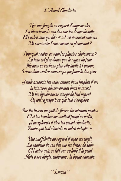Le poème en image: L’amant Clandestin