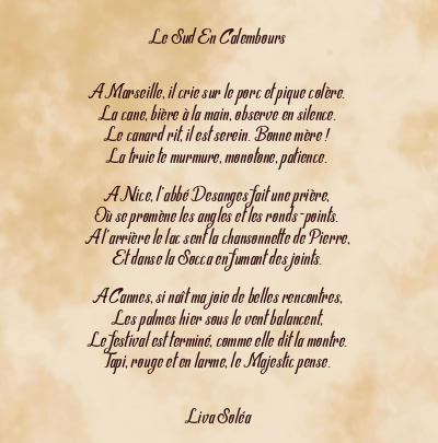 Le poème en image: Le Sud En Calembours