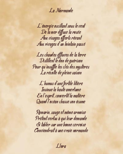 Le poème en image: La Normande