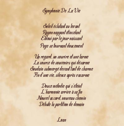 Le poème en image: Symphonie De La Vie