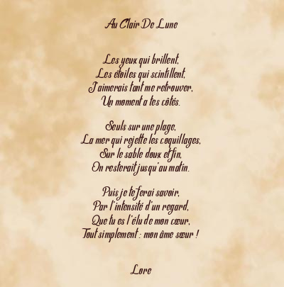 Le poème en image: Au Clair De Lune