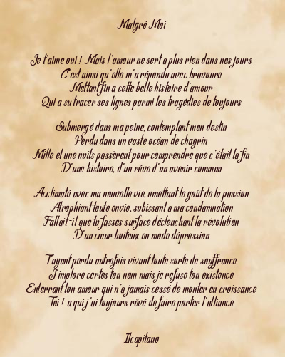 Le poème en image: Malgré Moi