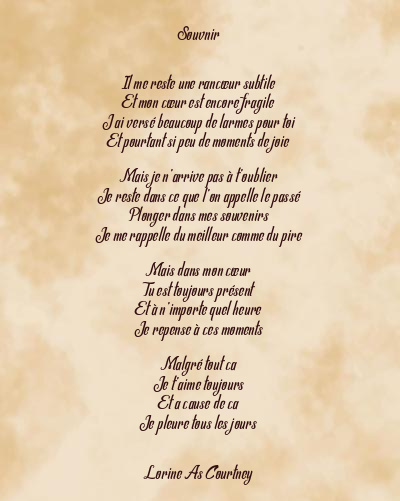 Le poème en image: Souvnir
