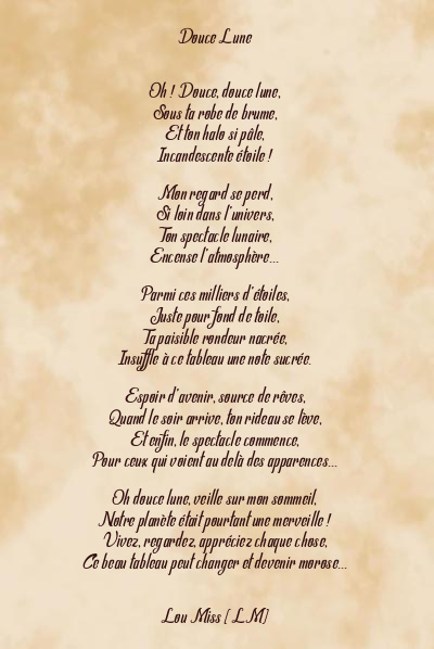 Le poème en image: Douce Lune