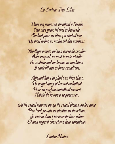 Le poème en image: La Senteur Des Lilas