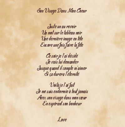 Le poème en image: Son Visage Dans Mon Coeur