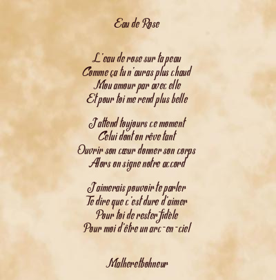 Le poème en image: Eau De Rose
