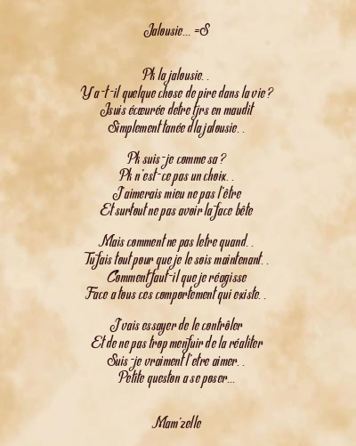 Le poème en image: Jalousie… =S