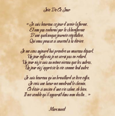 Le poème en image: Joie De Ce Jour