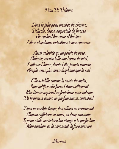 Le poème en image: Peau De Velours
