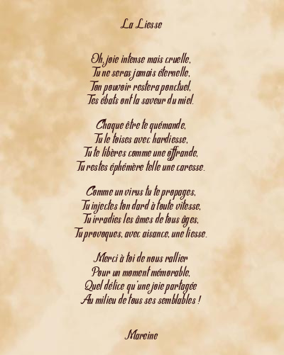 Le poème en image: La Liesse