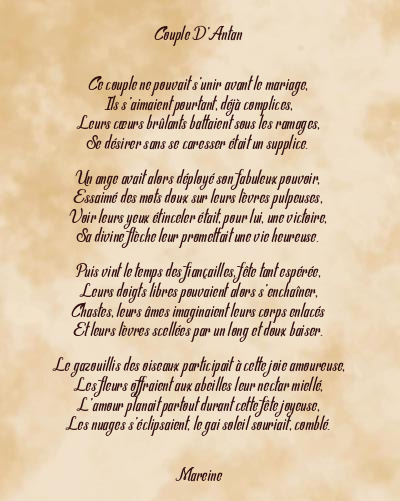 Le poème en image: Couple D’antan