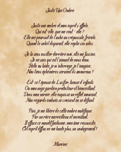 Le poème en image: Juste Une Ombre