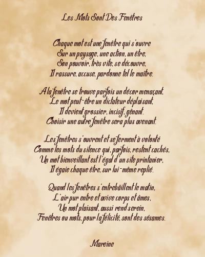 Le poème en image: Les Mots Sont Des Fenêtres