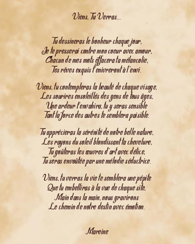 Le poème en image: Viens, Tu Verras…
