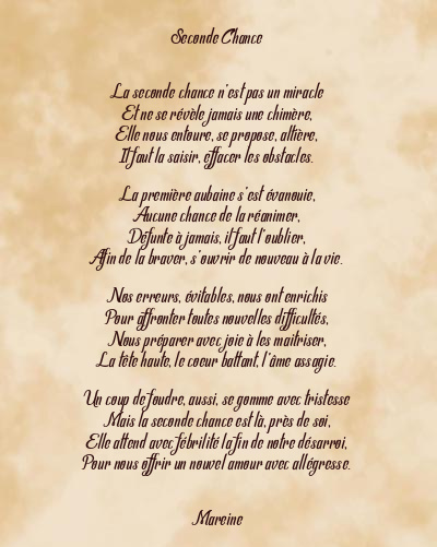 Le poème en image: Seconde Chance