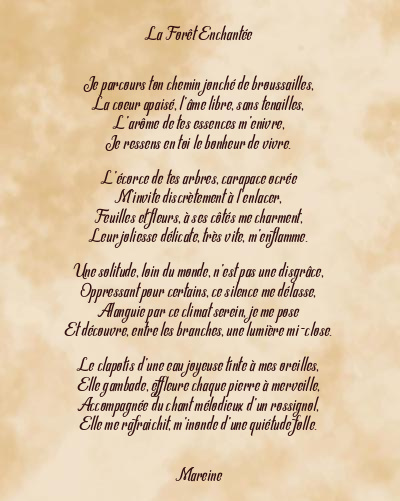 Le poème en image: La Forêt Enchantée
