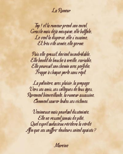 Le poème en image: La Rumeur