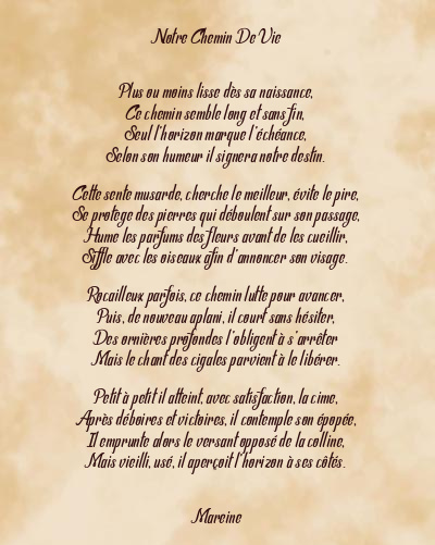 Le poème en image: Notre Chemin De Vie