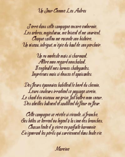 Le poème en image: Un Jour Comme Les Autres