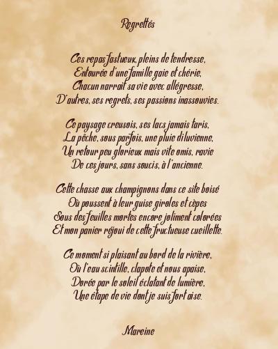 Le poème en image: Regrettés
