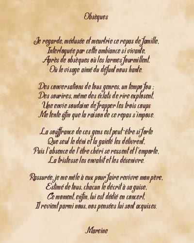 Le poème en image: Obsèques