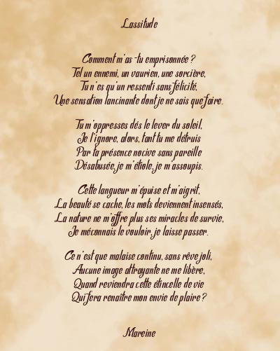 Le poème en image: Lassitude