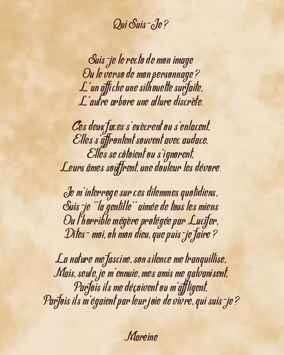 Le poème en image: Qui Suis-Je ?