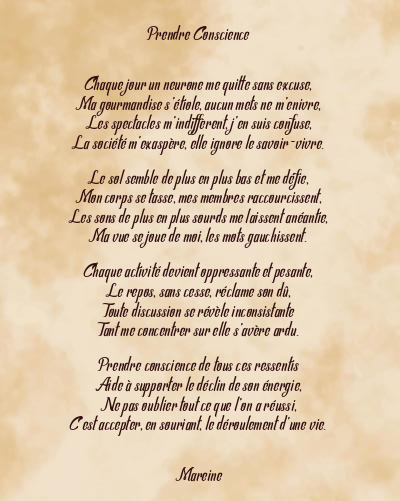 Le poème en image: Prendre Conscience