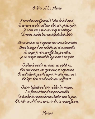 Le poème en image: Si Bien À La Maison