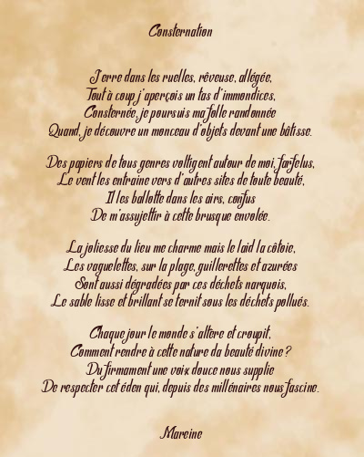 Le poème en image: Consternation