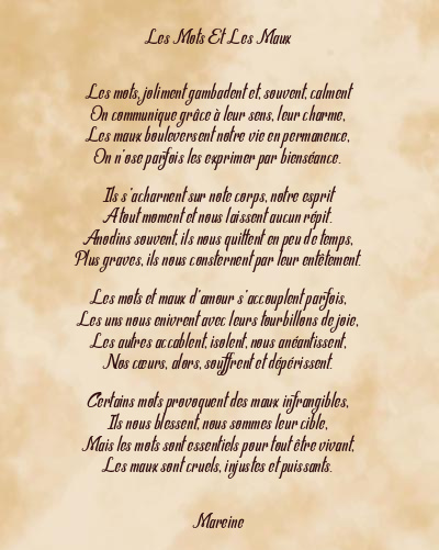 Le poème en image: Les Mots Et Les Maux