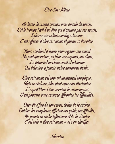 Le poème en image: Etre Soi-Même