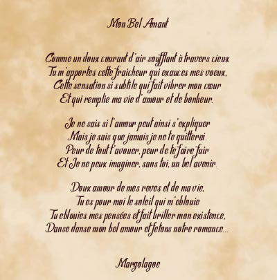 Le poème en image: Mon Bel Amant