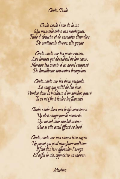 Le poème en image: Coule, Coule. .
