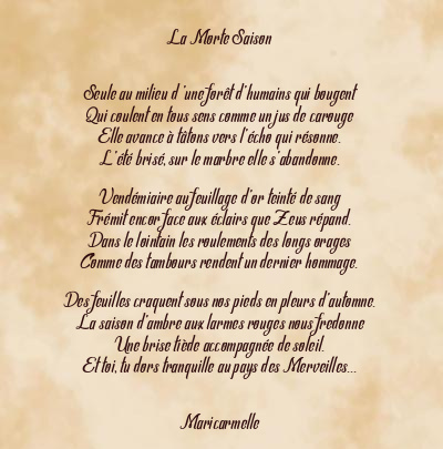 Le poème en image: La Morte Saison