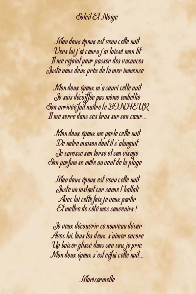 Le poème en image: Soleil Et Neige