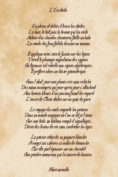 Le poème en image: L’écritoile.