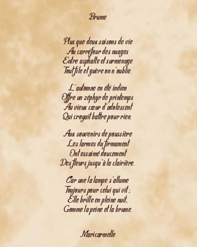 Le poème en image: Brume