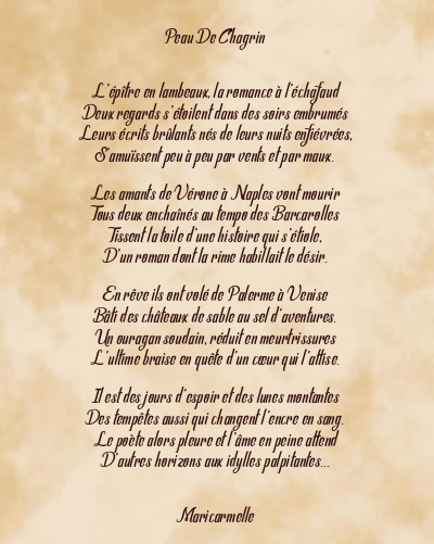 Le poème en image: Peau De Chagrin