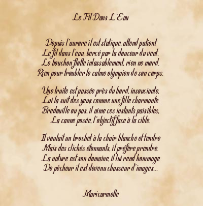 Le poème en image: Le Fil Dans L’eau