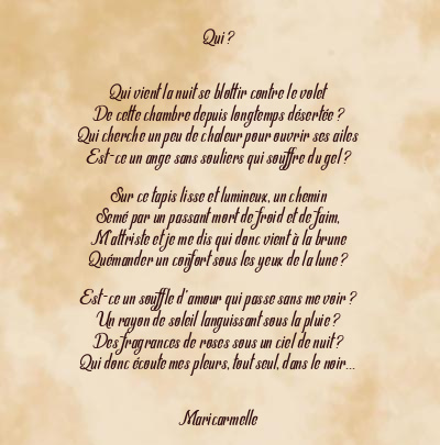 Le poème en image: Qui ?