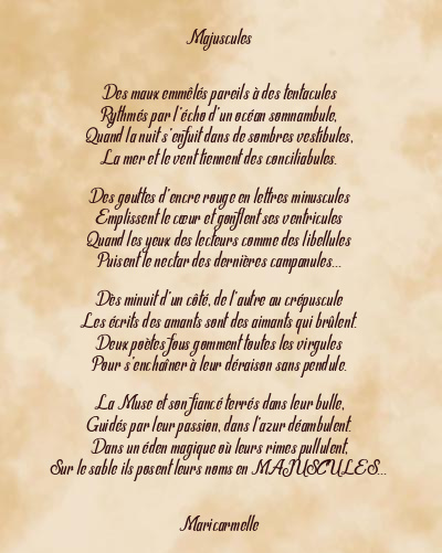 Le poème en image: Majuscules