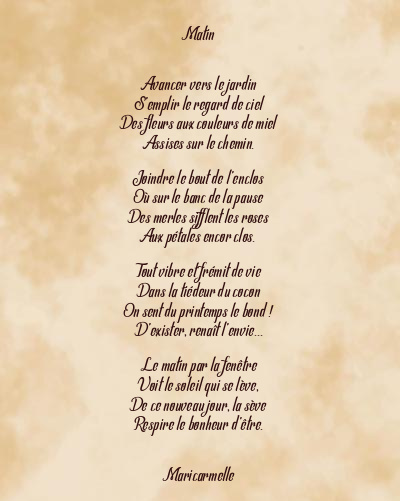 Le poème en image: Matin