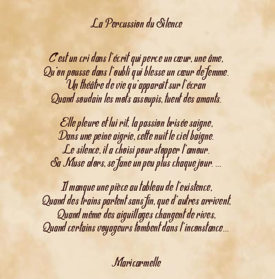 Le poème en image: La Percussion Du Silence