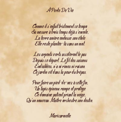 Le poème en image: À Perte De Vie