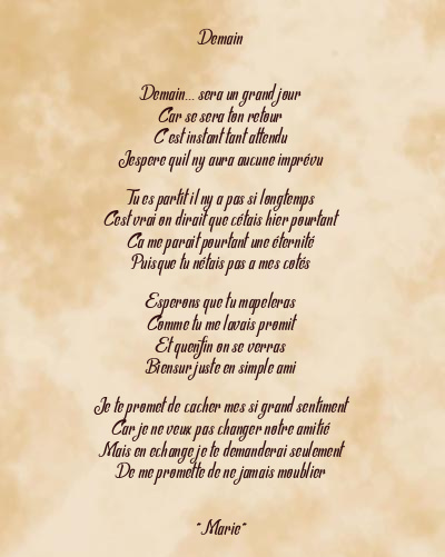 Le poème en image: Demain